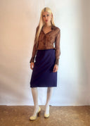 Miu Miu 1990s Purple Wool Skirt (XS/S)