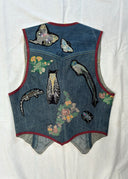 1970s Roberto Cavalli Denim and Leather Vest (XS/S)