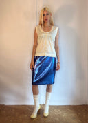 Vintage Krizia Blue Sequin Skirt (S/M)