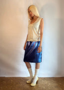Vintage Krizia Blue Sequin Skirt (S/M)