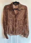 Tara Jarmon Sheer Paisley Blouse (S/M)