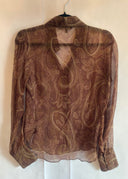 Tara Jarmon Sheer Paisley Blouse (S/M)