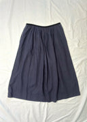 Margaret Howell Navy Pleated Cotton Skirt (XS/S)