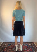 Miu Miu Navy Velvet Skirt (XS)