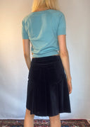 Miu Miu Navy Velvet Skirt (XS)