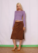 Celine Y2K Suede Slit Skirt (XS/S)