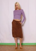 Celine Y2K Suede Slit Skirt (XS/S)
