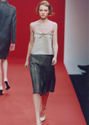 Miu Miu FW 1998 Metallic Blue Woven Skirt (XS/S)