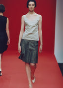 Miu Miu FW 1998 Metallic Blue Woven Skirt (XS/S)